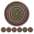 Boho Plant Pot Mat Absorbent Non Slip for Table Desk Floor 8.5" Set of 6