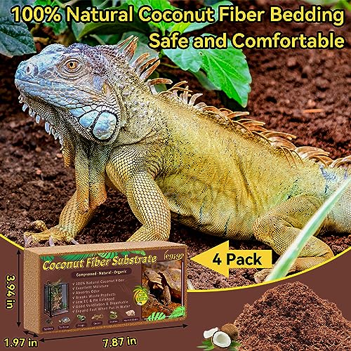 4 Pack Coconut Fiber Substrate, Natural Coco Coir Reptile Bedding - view 2