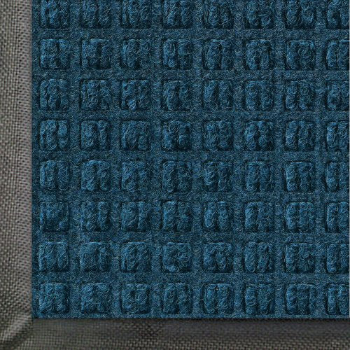 WaterHog | Commercial-Grade Entrance Mat with Rubber Border – Indoor/Outdoor, Quick Drying, Stain Resistant Door Mat (Navy, 3' x 4')