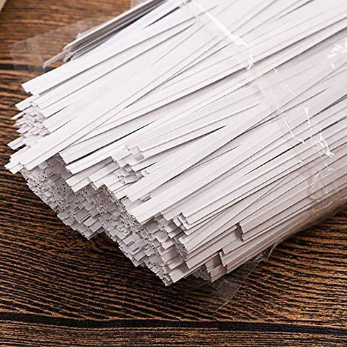 Paper Twist Ties 1000Pcs 6Inch White Color Cable Ties for Making Facial Face Mask Plants Party Cello Candy Gift Bags Cake Pop - view 4