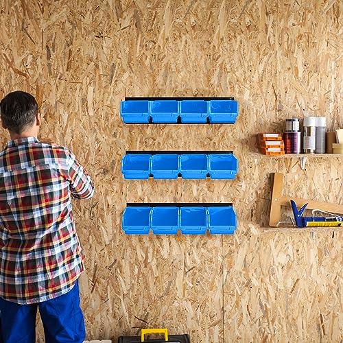 Wall Mounted Storage Bins, Plastic Hanging Storage Organizer Bins - view 5