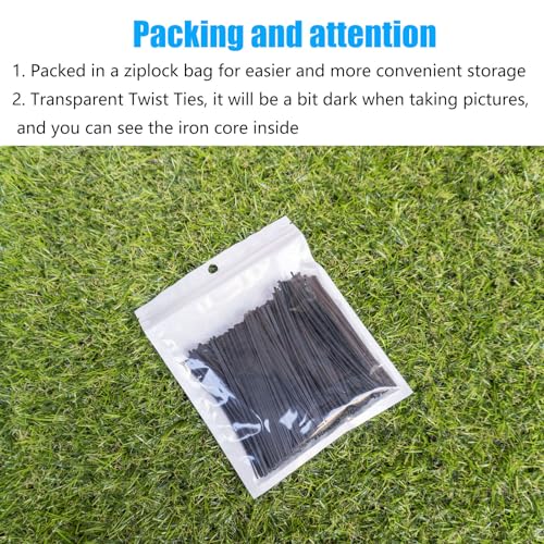 Plastic Black 4" Twist Ties, Reusable Cable Ties,Long Garbage Bag Twist Ties, Trash Bag Coated Ties, Twisty Ties for Organizing, Plant Hollding, Office, Christmas Tree (500 Pcs/4 inch) - view 6