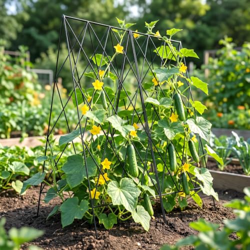 39.4" H Cucumber Trellis, 2 Pack Foldable A Frame Garden Trellis - view 4