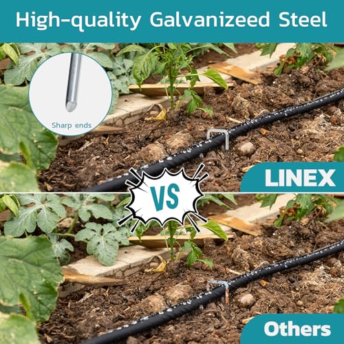 Landscape Staples 6 Inch 25 Pack, Anti-Rust Garden Staples Stakes Landscape Fabric Pins for Weed Barrier Tent Drip Irrigation Tubing Ground Lawn Cover - view 2