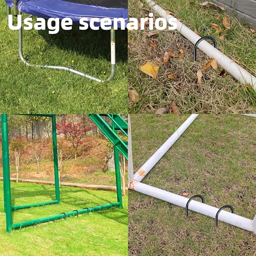20 Pcs 12-Inch Garden Ground Stakes Galvanized Steel J Shape Hook Staple - view 6
