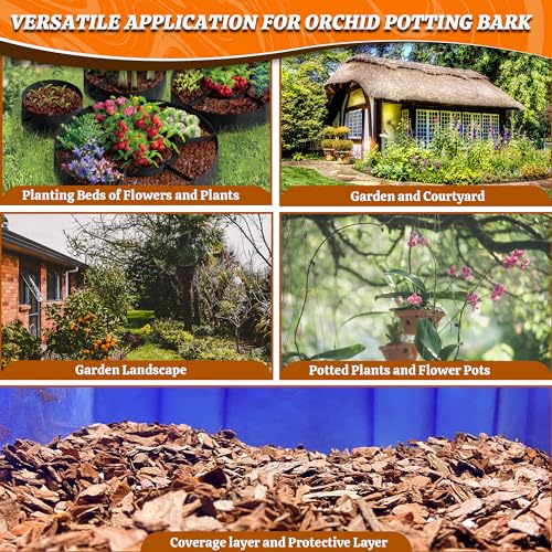 Orchid Potting Bark-3QT Organic Orchid Bark for Plants, All Natural Pine Bark Wood Chips Orchid Bark Potting Mix for Houseplant Mulch, Help Orchid Plants Root Health Development - view 6