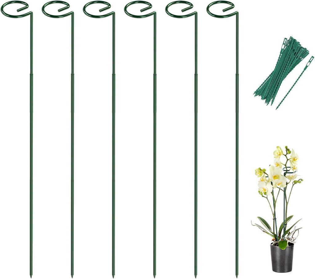 20 Pack 23.6 In Metal Plant Stakes, Plant Support Stakes with 15 Twist Tie | Adjustable Plant Supports, Flower Stakes for Indoor Outdoor Plant, Hydrangea, Tomato, Peony, Marigold, Amaryllis, Sapling - view 7