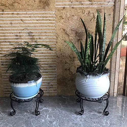 Metal Outdoor Plant Stand 11.8IN Diameter Heavy Duty Plant Pot Stands for Indoor Round Flower Pot Support Rack Set of 2,Black - view 2