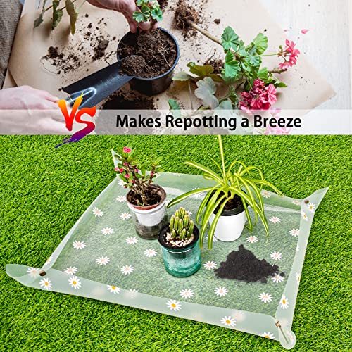 Repotting Mat for Indoor Plants Waterproof Clear Potting Mat Foldable Plant Potting Repotting Tray Portable Gardening Tray for Indoor Potting Soil, House Plants Orchid,Succulents 31.5 x 23.6 - view 2