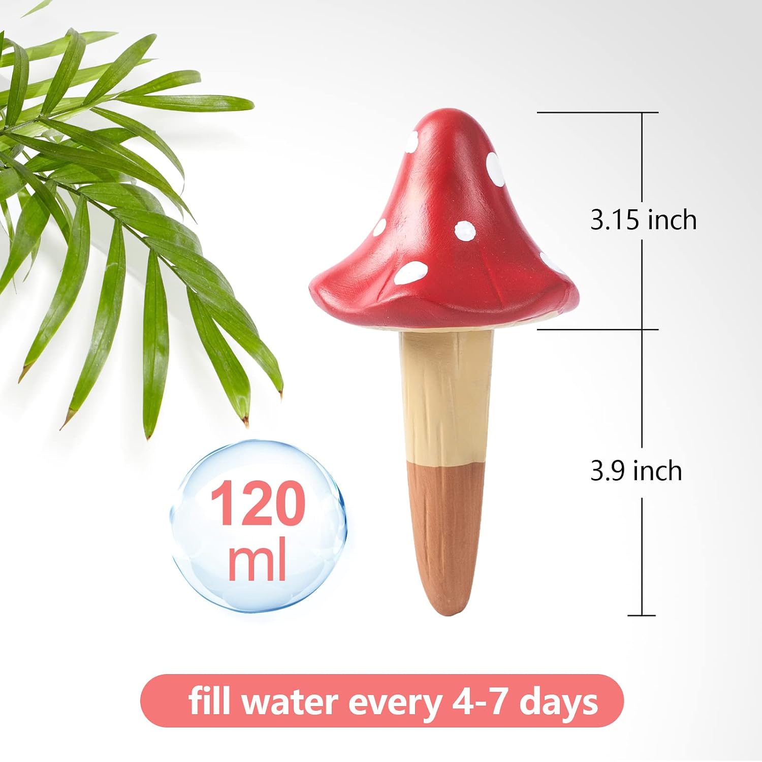 Self watering spikes mushroom shaped plant watering globes | irrigation terracotta watering device garden waterer for indoor outdoor plant 4 packs - view 2