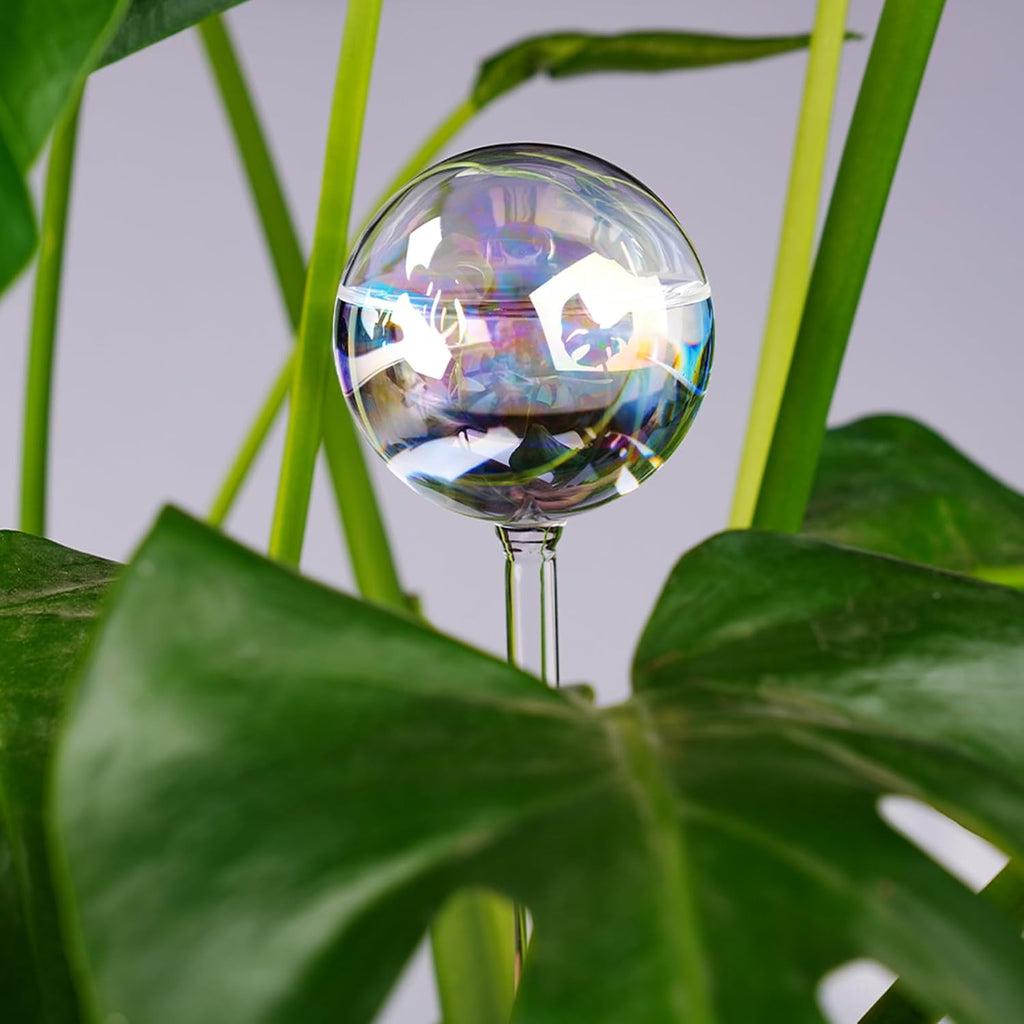 [6 PCS] Light iridescent rainbow gradient color clear glass self-watering system spikes, automatic plant waterer bulbs - view 7