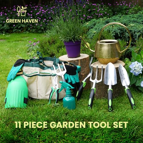 Stainless Steel 11 Piece Heavy Duty Garden Tool Set with Tote Bag – Premium Gardening Tools & Hand Tools Set | Perfect Gardening Gifts for Men & Women | Durable Garden Tools for Gardening - view 2