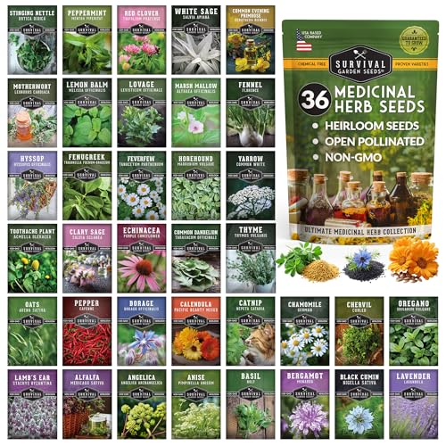 Ultimate Medicinal Herb Seeds, 36-Variety Heirloom Non-GMO Pack