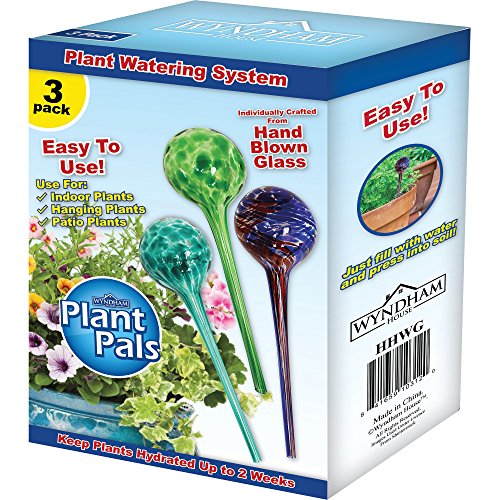 Plant Watering Globe Set, Set of 3, Indoor & Outdoor, Colorful Multicolored Hand-Blown Glass for Everyday Use - view 2