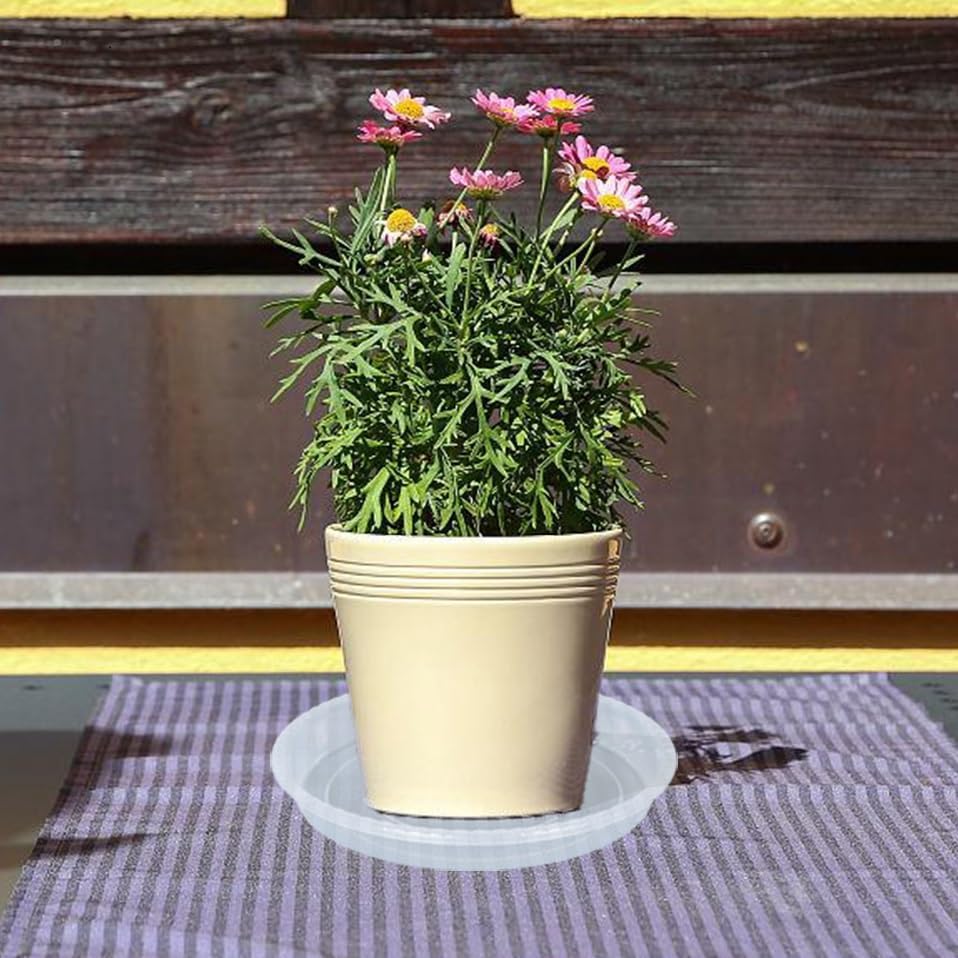 Plant saucer 6 pack of 4 6 8 10 12 14 16 inch, clear plastic flower plant pot saucer, heavy duty plant drip trays saucers for indoor, plant water tray for planters (6", clear) - view 4