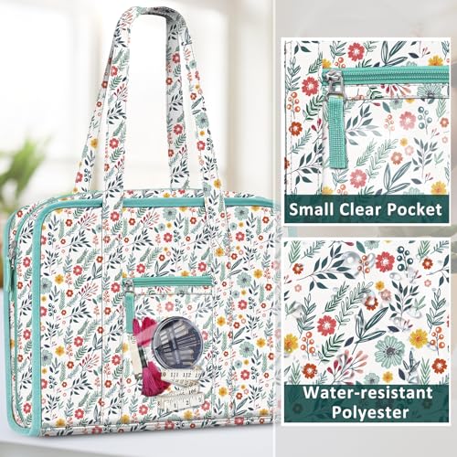 Sewing and Craft Supplies Storage Tote Bag with Clear Pockets - view 5