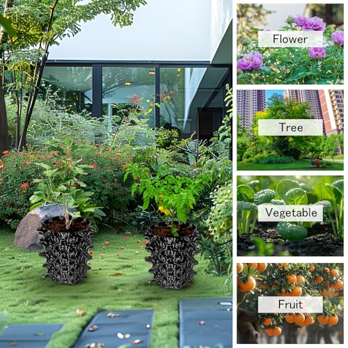 1 Gallon Air Pruning Containers, New Plastic Nursery Pots, Fruit Vegetable Garden Self-Planting Pots, Black (1G-10P) - view 5