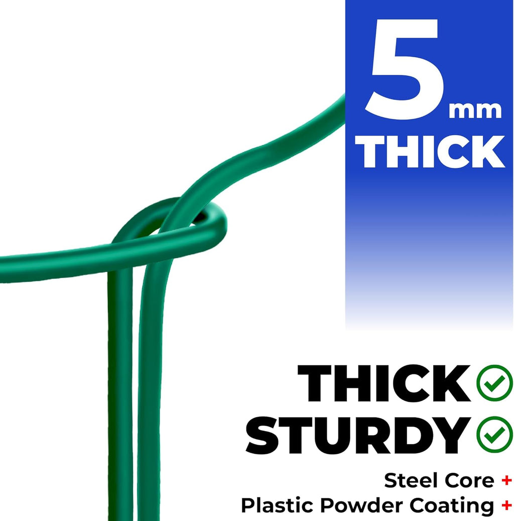 12 Pack Tall Snake Plant Support Stakes – 10" W x 24" H Half Round Peony Cages and Supports for Indoor and Outdoor Plants – Plant Cage Ring Support for Flower - Peony, Tomato, Hydrangea, Rose Bush - view 3