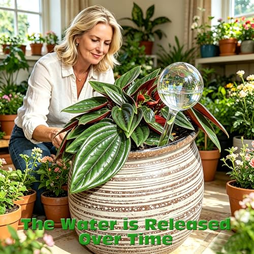 2pcs Glass Plant Watering Globes, Clear Rainbow Color Flower Self-Watering System Spikes, Automatic Plant Waterer Bulbs for Indoor & Outdoor Plants Everyday Use - view 3