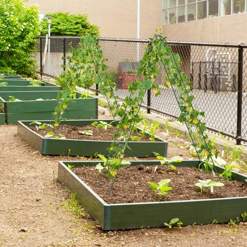 2 Pack Garden Trellis, 7.2 FT Tall Galvanized Steel Trellis for Climbing Plants Outdoor for Patio Lawn Wall Decor, Plant Trellis for Vine Cucumber Tomato Flower Clematis Roses, Green - view 6