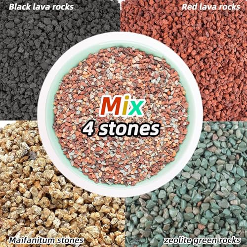 45lb Mix Lava Rocks for Plants in Door -Gravel Pebbles for Bonsai Succulent Cactus Potting Soil and Vase Fillers, Fairy Gardening,Top Dressing - view 3
