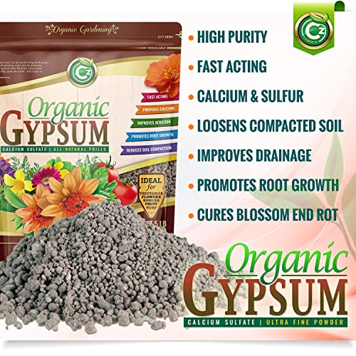 Gypsum Granules - Made in USA - OMRI Listed - Calcium Sulfate Dihydrate - Garden Soil Amendment Fertilizer for Lawns, Plants, Calcium & Sulfur Additive. Cures Blossom End Rot in Tomatoes & Peppers - view 2
