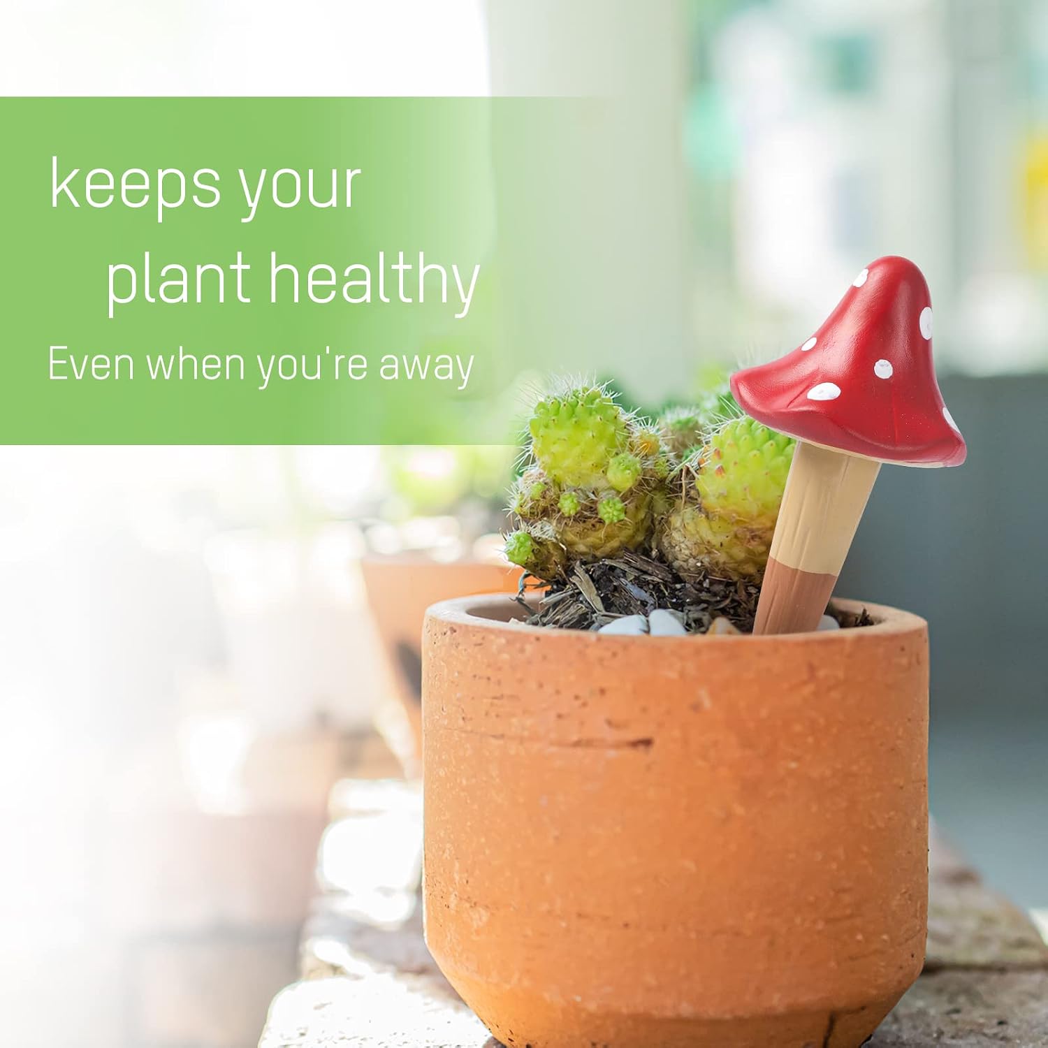 Self watering spikes mushroom shaped plant watering globes | irrigation terracotta watering device garden waterer for indoor outdoor plant 4 packs - view 4