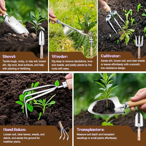 Gardening Tool Set with Tote Bag Heavy-Duty Garden Tools Gardening Gift - view 3