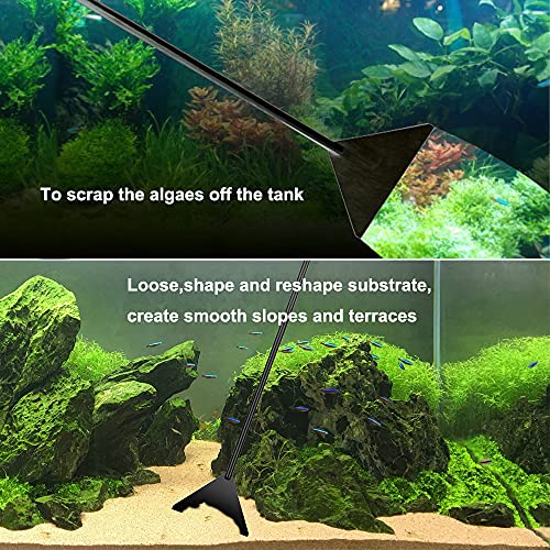 4Pcs Aquascaping Tools Kit, Long Stainless Steel Aquarium Plant Tools with Black Anti-rust Coating, Aquarium Tweezers, Scissors, and Scrapers for Aquascaping Cleaning（Magnetic Tool Holder） - view 5