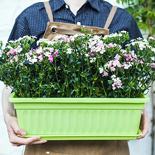 4 Packs 17 Inch Rectangular Window Flower Box Planter with Tray for Balcony, Windowsill, Garden - view 4