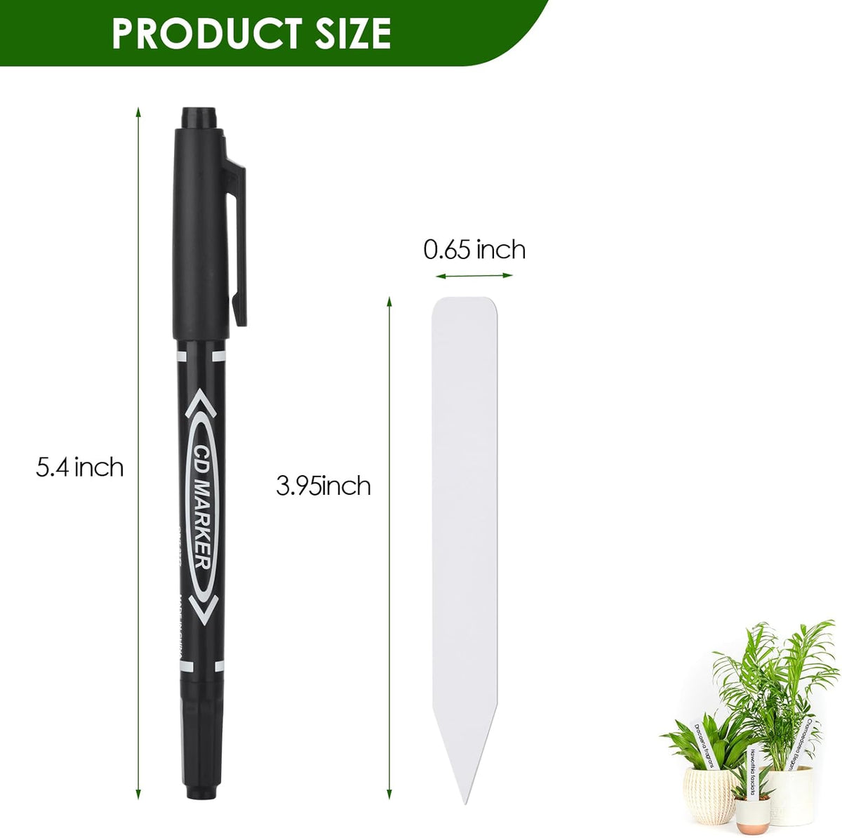 Plant Labels, Outdoor Waterproof Garden Markers, Plastic Nursery Seed Plant Tags with Bonus a Permanent Marking Pen, Gardening Gifts for Women Men 120PCS - view 2