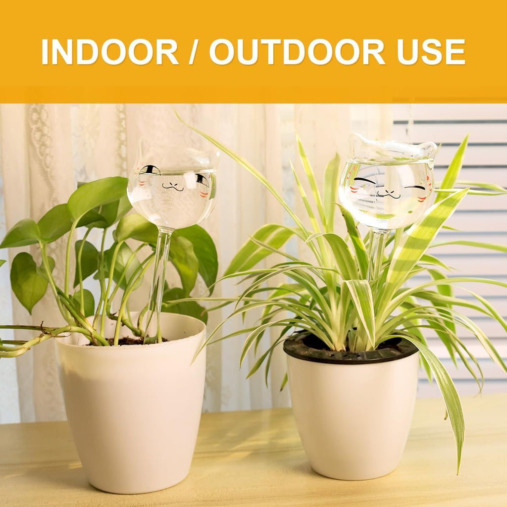 Plant Watering Globes Self Watering Planter Insert Glass Spikes, Hand Blown Clear Automatic Water Bulbs for Outdoor&Indoor Plants, 6.4oz/190ml Capacity, 3 Cats - view 4
