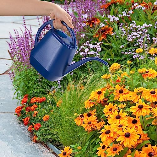 Watering Can, 1/2 Gallon Plastic Watering Cans with Comfortable Handle, Small Garden Watering Cans Long Spout for Indoor Outdoor Watering Plants, Blue - view 6