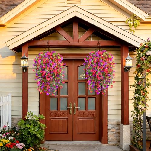 Artificial Hanging Flowers for Outdoors UV Resistant Spring Decor - view 4