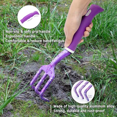 Gardening Gifts for Women, Garden Tool Set, Heavy Duty Gardening Hand Tools with Garden Tool Bag, Purple - view 5