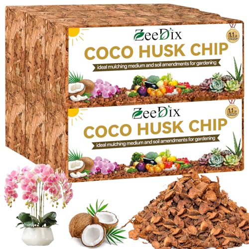 6 Pack Coco Husk Chips for Plants, 6.6LB