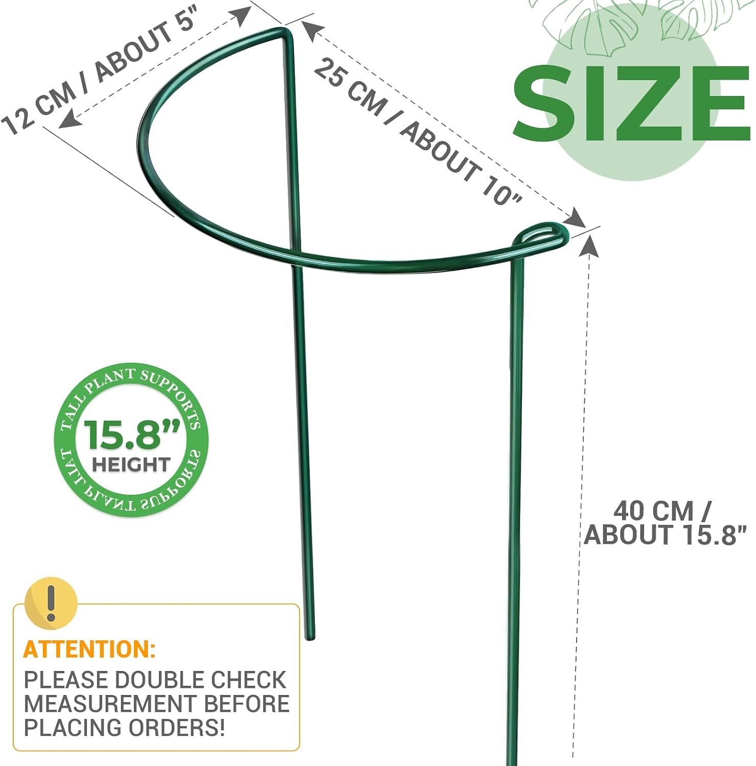 Plant Support Plant Stakes, 6pcs Peony Cages and Supports, Metal Garden Stakes Plant Supports, Plant Support Stakes, for Peony, Tomato, Hydrangea, Indoor Outdoor Plants, 10" W x 15.8" H - view 3