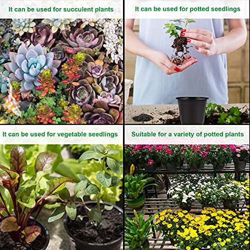 Nursery Pots, 110 Pcs Black Plastic Plant Pots 4 Inches Seed Starting Pots Containers with 110 Labels - view 6