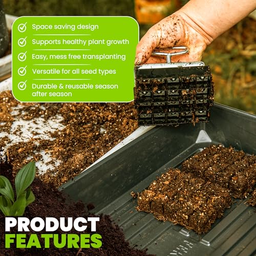 TILLERMAN Heavy Duty Soil Blocker Bundle – Rubber Sealed Handle, No Spring Slip Design, Large & Small 2-Inch Soil Block Makers with Seed Pins - Seed Starting Tool for Seedlings, Garden, Greenhouse - view 4