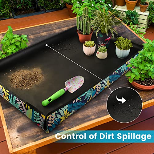 Extra Large Repotting Mat for Indoor Plant Transplanting and Mess Control 43.5"x 29.5" Thick Waterproof Potting Mat Succulent Gardening Mat Portable Foldable Potting Tray Unique Gifts for Plant Lovers - view 4