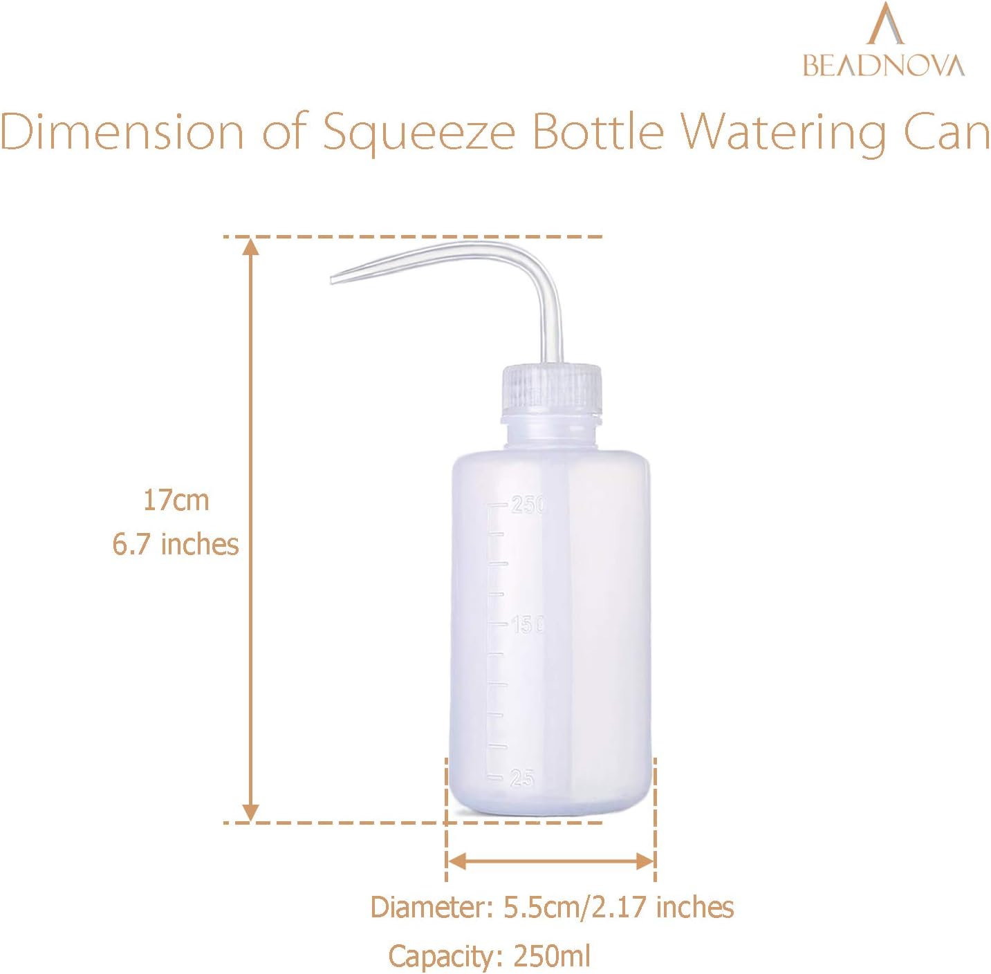 Squeeze Plant Watering Bottle 250ml 8oz Small Wash Bottle Squeeze Plastic Watering Can for Indoor Plants Succulents (1pc) - view 2