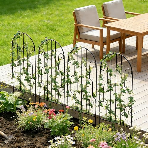 4 Pack Arched Iron Trellis, 45" H x 15.9" W, Decorative Scrollwork - view 6