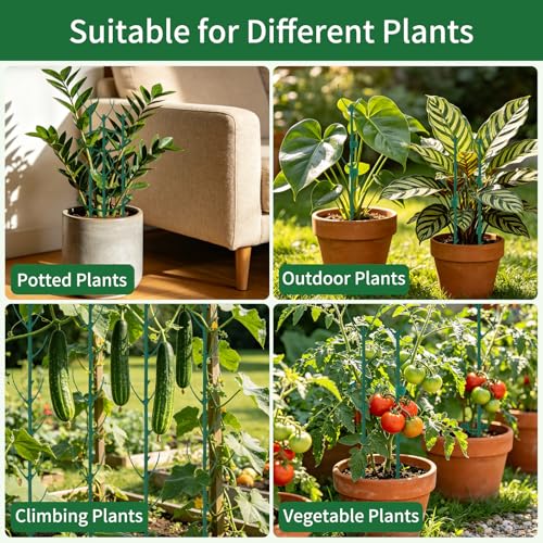 12 Pack Monstera Plant Support, Stackable Plant Supports for Indoor Plants, Pothos Plant Climber Pole, Adjustable Stakes for Indoor Plants Training & Vertical Growth Support Stakes - view 6