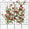 4 Pack 48" x 12.5" Metal Trellis for Potted Plants and Planters