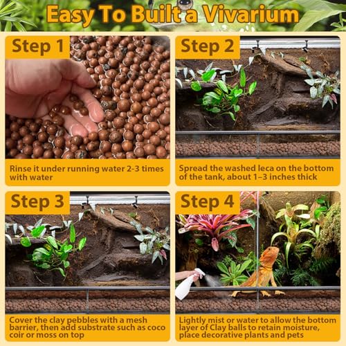 2 LB Organic Expanded Clay Balls Terrarium Substrate for Reptiles - view 5