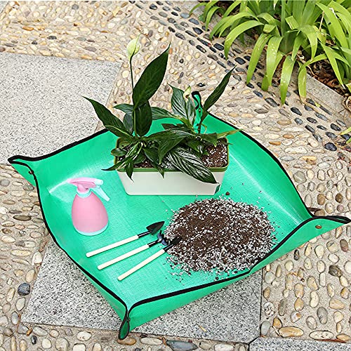 2PCS 39.4" x 39.4" Plant Repotting Mat Waterproof Transplanting Mat Indoor Succulent Potting Mat Portable Gardening Soil Changing and Watering mat Square and Foldable Garden mat - view 6