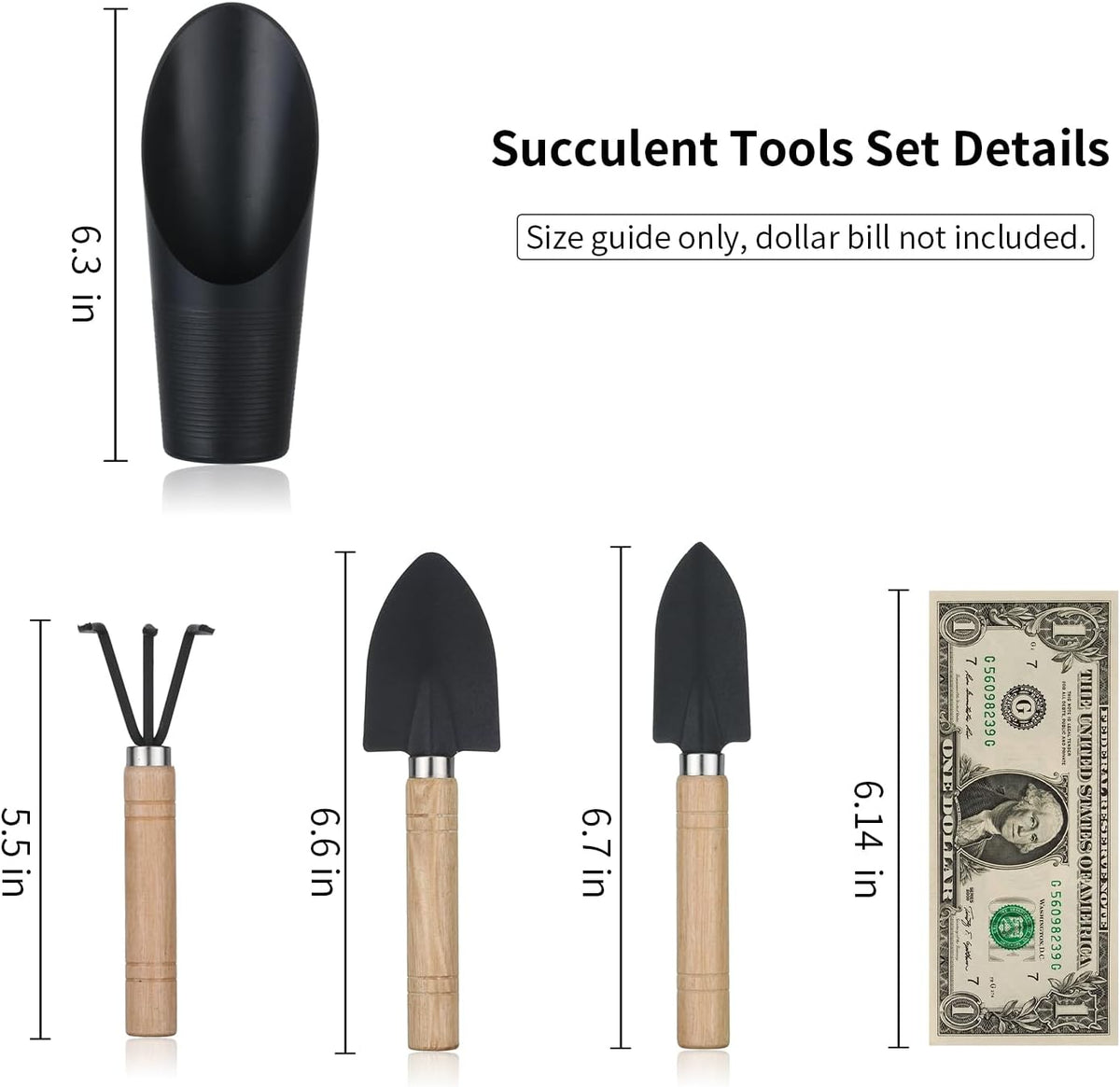 5pcs succulent tool set, mini garden tools for plant care (no flowerpot) | plant potting mat as plant accessories, succulent gardening hand tools kit for seedling soil, gifts for woman's gardening work - view 2