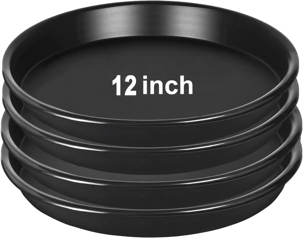6Pack 8,10,12Inch Plastic Drip Trays Plant Saucers for Indoors Outdoor Plant, Thick Heavy Durable Sturdy Flower Pot Trays for Pots Planter, Black… - view 7