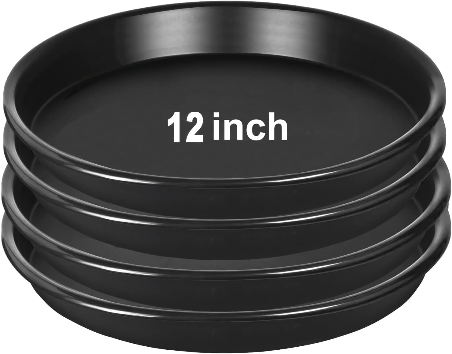 6Pack 8,10,12Inch Plastic Drip Trays Plant Saucers for Indoors Outdoor Plant, Thick Heavy Durable Sturdy Flower Pot Trays for Pots Planter, Black… - view 7