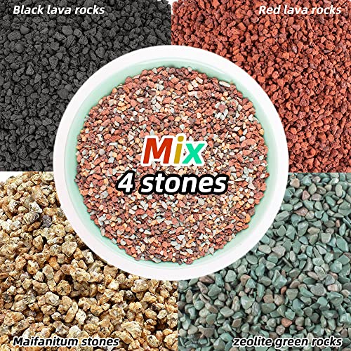 3lb Mix Lava Rocks for Plants in Door -Gravel Pebbles for Bonsai Succulent Cactus Potting Soil and Vase Fillers, Fairy Gardening,Top Dressing - view 2